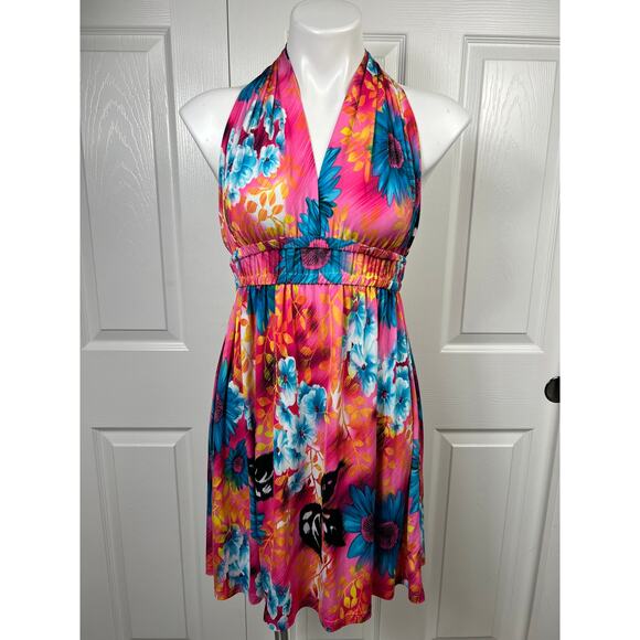 Napoli Women's Dress Halter Floral Print Beach Summer Small - Picture 1 of 5